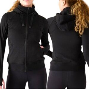 Athleta Zip-Up Triumph Hoodie 1X Black Jacket
